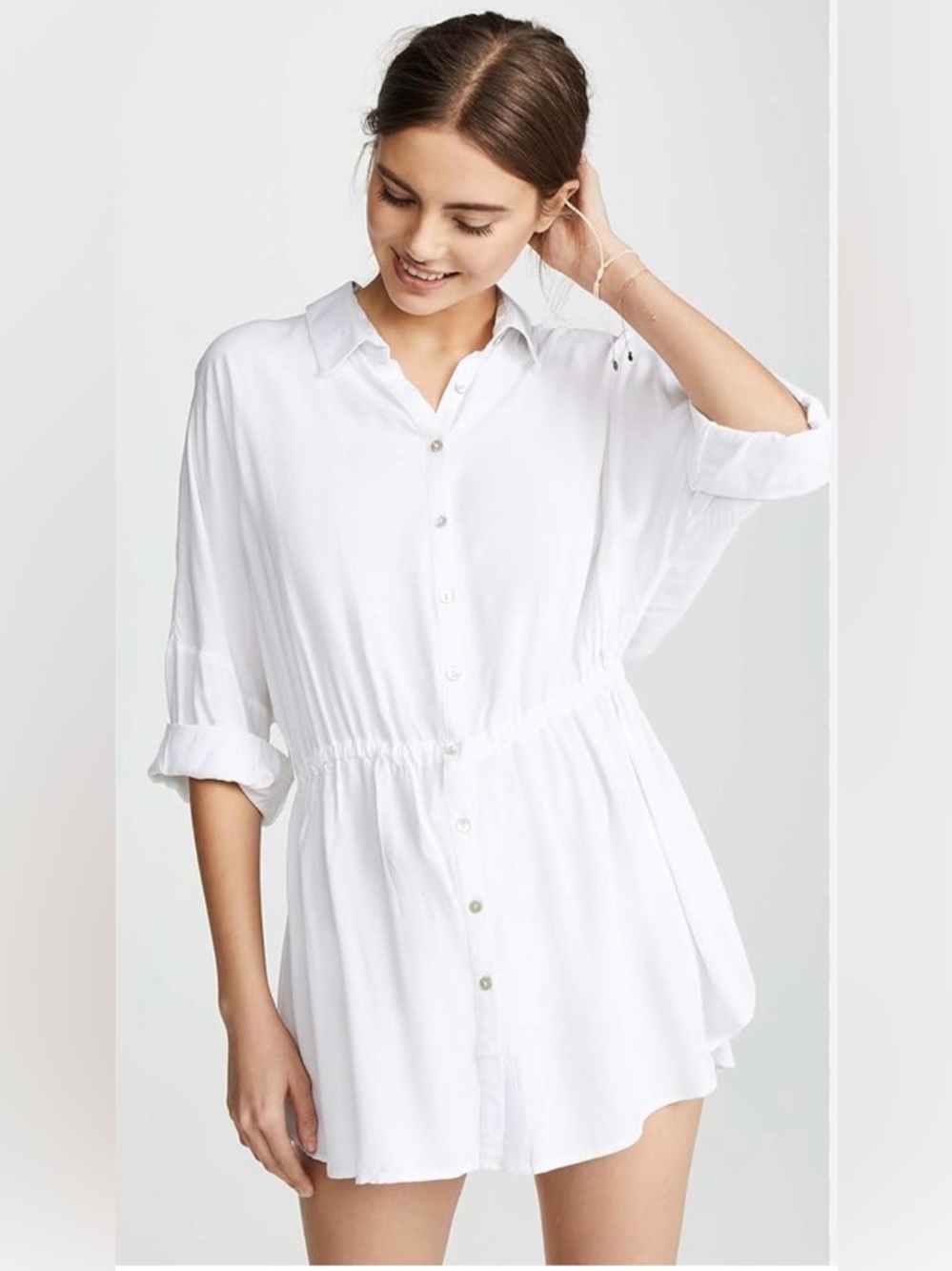 L'Space Pacifica Swim Coverup Tunic Dress XS/S White